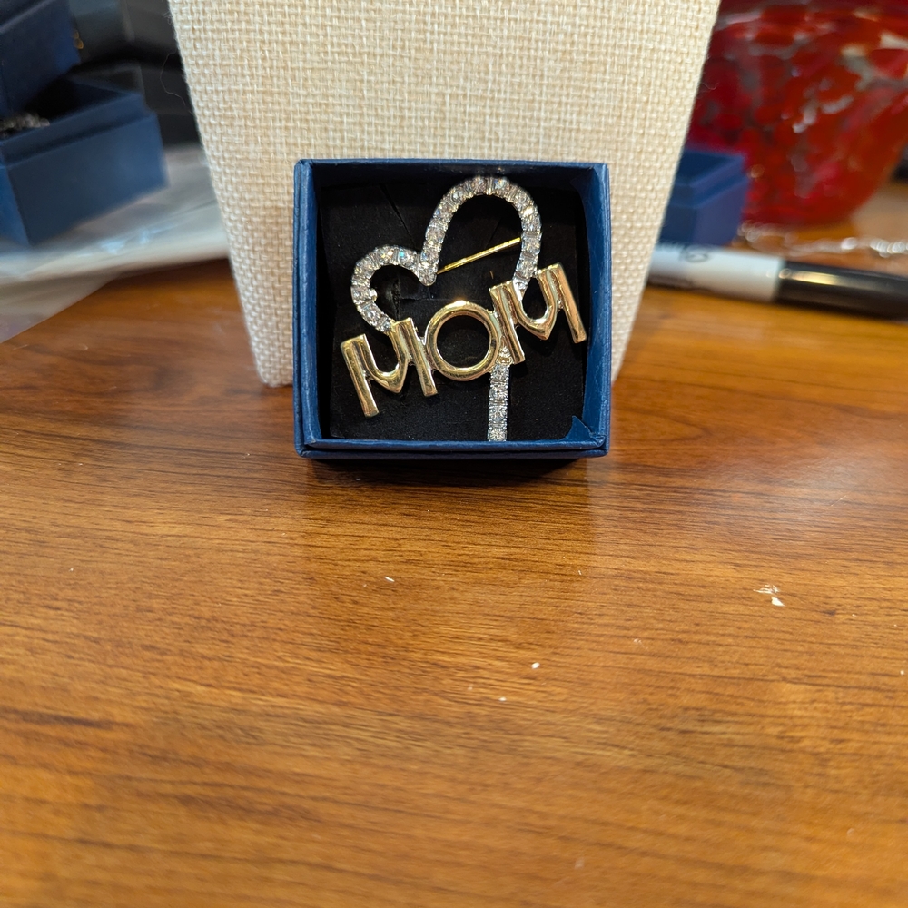 Gold and Silver MOM Brooch